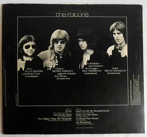 LP Falcons: Falcons´ Fever  (Hansa 85 067 IT) D 1970 Produced by Frank Farian