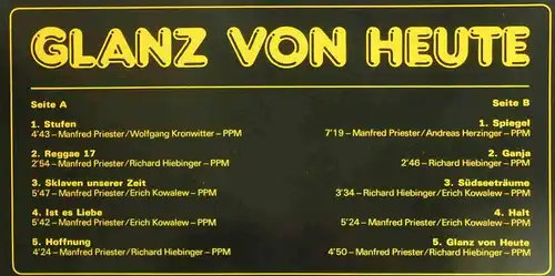 LP Ton Epoche: Glanz von Heute (PPM 400.151) D 1983