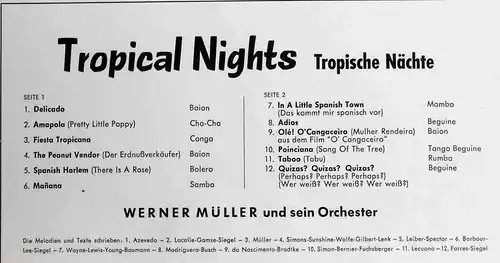 LP Werner Müller: Tropical Nights (Decca Stereo SLK 16 191 P) D