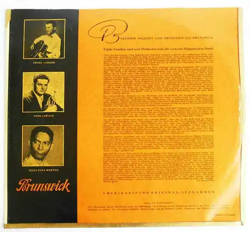 25cm LP Eddie Condon & Lawson-Haggart Jazz Band (Brunswick 36012 LPB) D 