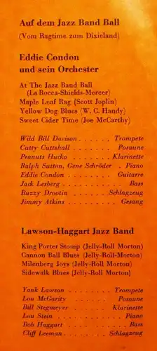 25cm LP Eddie Condon & Lawson-Haggart Jazz Band (Brunswick 36012 LPB) D 