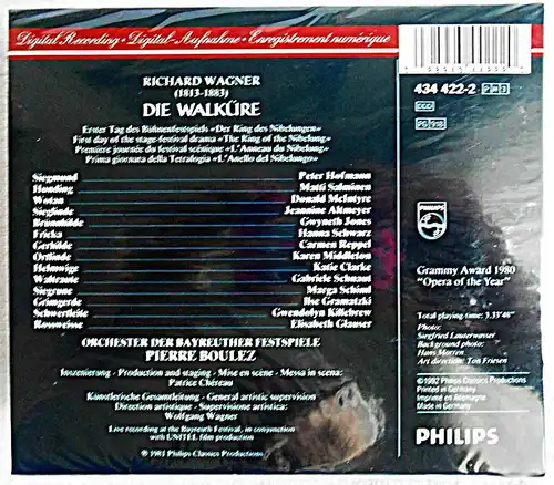 3CD Box Richard Wagner Edition: Die Walküre (Philips) 1992