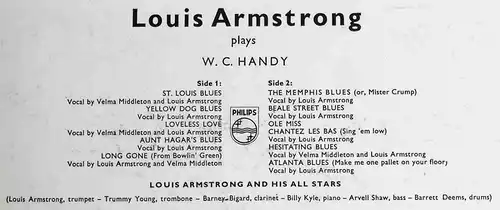 LP Louis Armstrong Plays W.C. Handy (Philips B 07038 L) NL