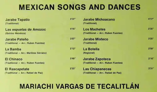 LP Mariachi Vargas De Tecalitlan: Mexico (RCA LSP 10 081) D 1966