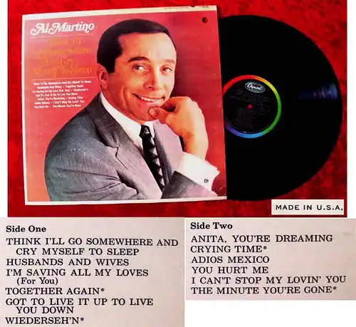 LP Al Martino: Think I´ll Go Somewhere and Cry Myself To Sleep (Capitol T 2528)