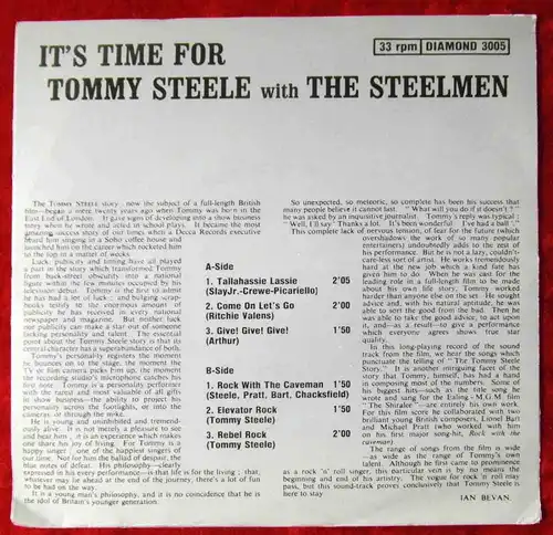 EP Tommy Steele & Steelmen: It´s Time For... (Diamond 3005)