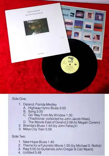 LP  George Winston: Ballads and Blues 1972 (Windham Hill 626 133 AP) D 1981