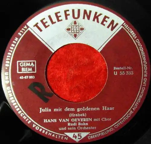 Single Hans van Oeveren: Fern von hier, am Fuß der blauen Berge (Telefunken) D