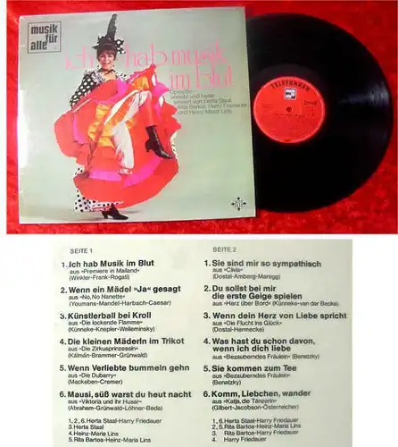 LP Ich hab Musik im Blut Herta Staal Rita Bartos