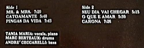 LP Tania Maria: Live (Accord AVC 130 005) 