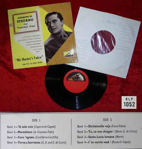 25cm LP Giuseppe di Stefano Sings Neapolitan Songs (HMV BLP 1052) UK