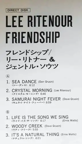 LP Lee Ritenour: Friendship (JVC Direct Disk VID-C3) Japan 1978 mit Poster