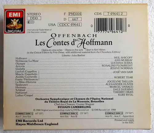 3CD Box Offenbach: Les Contes d´Hoffmann (EMI)