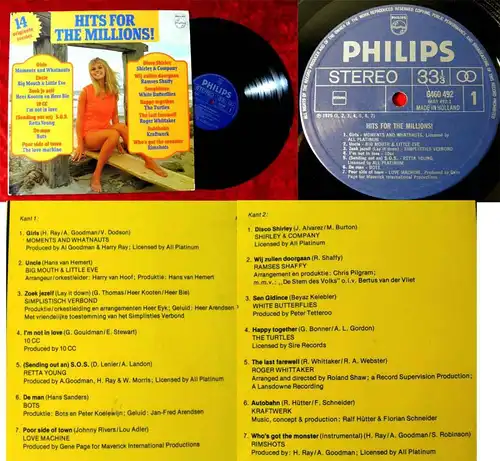 LP Hits for the Millions (Philips 6460 492) feat Kraftwerk (NL)