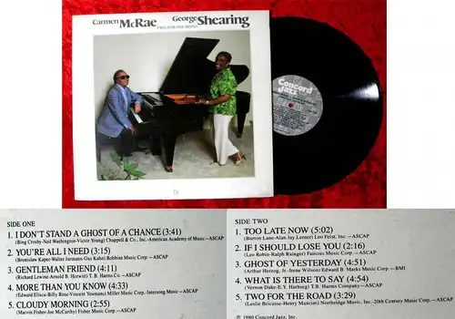 LP Carmen McRae & George Shearing: Two for the Road (Concord CJ-128) US 1980