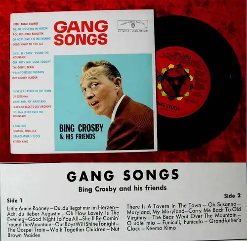 EP Bing Crosby & His Friends: Gang Songs (Warner Bros. ED 1401-2) D 1960