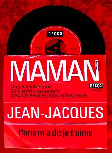 Single Jean-Jacques: Maman (Decca D 19 986) Grand Prix Eurovision 1969 Monaco