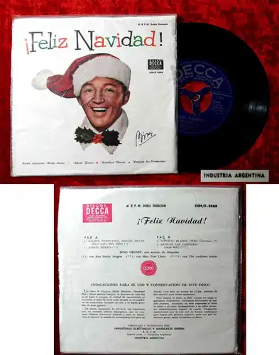 EP Bing Crosby: Feliz Navidad! (Decca DIM/E-2588) Argentinien