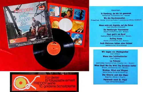 LP Freddy Quinn: Freddy auf hoher See (Polydor 237 250 Stereo) mit Sticker