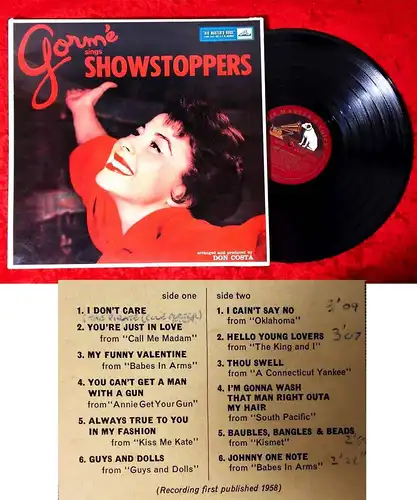 LP Eydie Gorme Sings Showstoppers (HMV CLP 1257) UK 1958