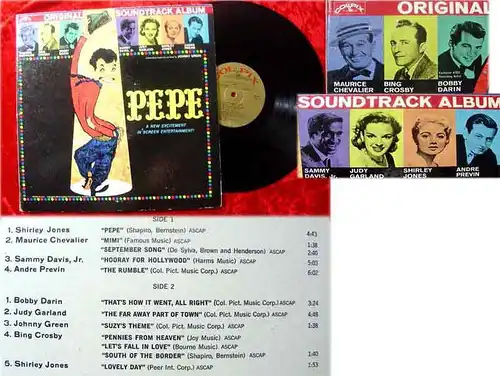 LP Pepe (1960) Soundtrack Bobby Darin Bing Crosby Sammy Davis jr. Judy Garland