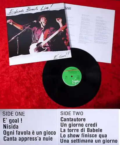 LP Edoardo Bennato: Live! É Goal! (Virgin 206 842-620) D 1984