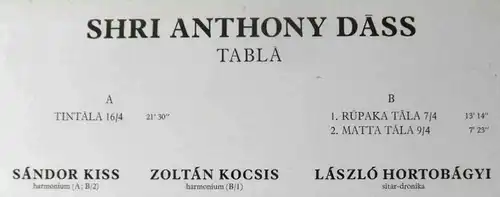 LP Shari Anthony Dass in Budapest w/ Zoltan Kocsis (Hungaroton 18085) HU 1983