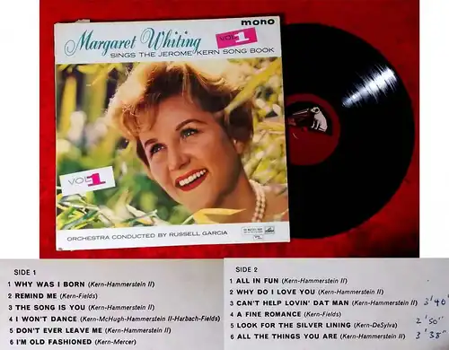 LP Margaret Whiting Sings The Jerome Kern Songbook Vol. 1 (HMV CLP 1418) UK 1960