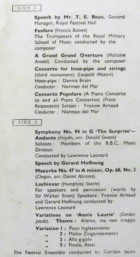 LP Gerard Hoffnung´s Music Festival Concert Royal Festival Hall 13. Nov. 1956