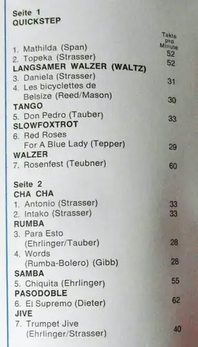 LP Hugo Strasser: Tanz Test Platte (Columbia 1C 062-28 875) D 1969