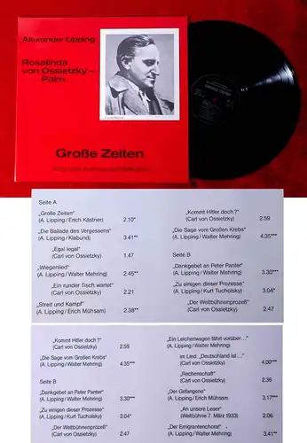 LP Große Zeiten - Songs und Texte aus der Weltbühne Alexander Lipping