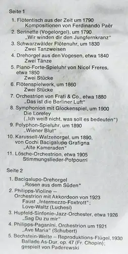 LP Oldtime Music aus Siegfrieds Mechanischem Musiksalon Rüdesheim