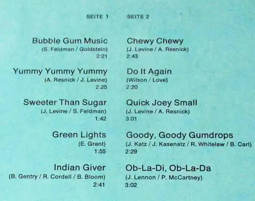 LP Tonics: Bubble Gum Music (Mercury 132 650) D 1969