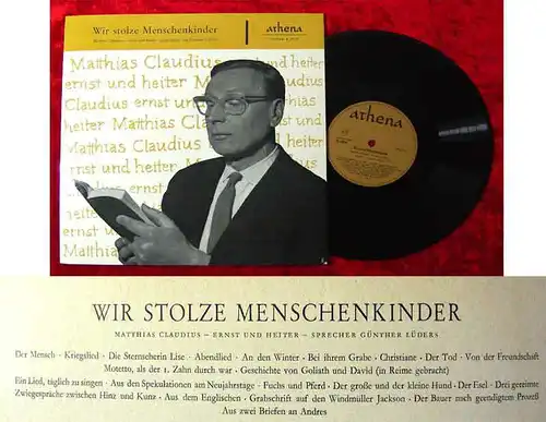 25cm LP Günther Lüders: Wir stolze Menschenkinder (Athena) D