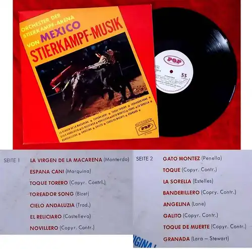 LP Orchester der Stierkampf Arena von Mexico: Stierkampf-Musik (Pop ZS 10 032) D