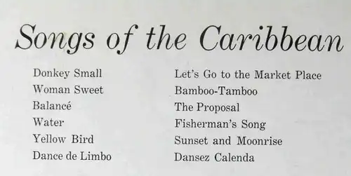 LP Norman Luboff Choir: Songs Of The Caribbean (Columbia CL 1357) US