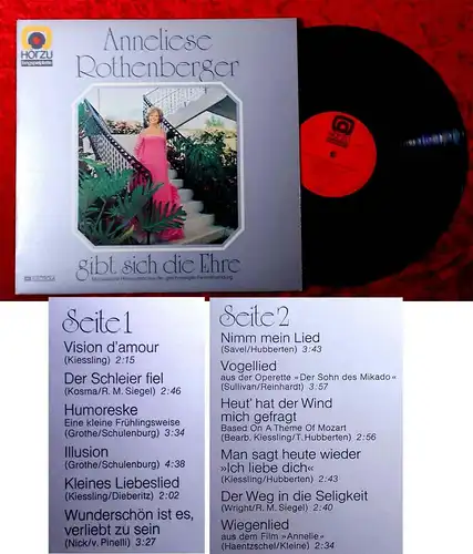 LP Anneliese Rothenberger gibt sich die Ehre (Hör Zu SHZE 405) D 1974