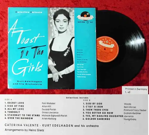 LP Caterina Valente: A Toast to the Girls (Polydor 46 074 LPHM) D 1963
