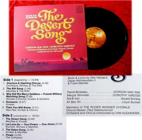 LP The Desert Song Gordon MacRae Dorothy Kirsten Van Al