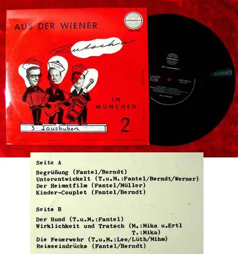25cmLP 3 Lausbuben in München: Aus der Wiener Rutsch´n (Amadeo AVRS 8079) A
