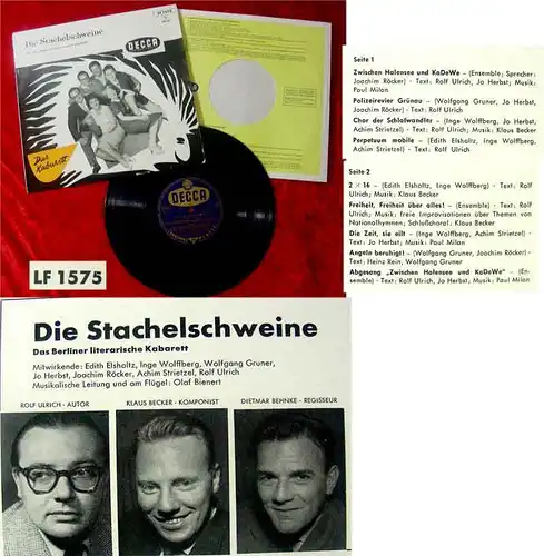 25cm LP Stachelschweine  Berliner literarische Kabarett