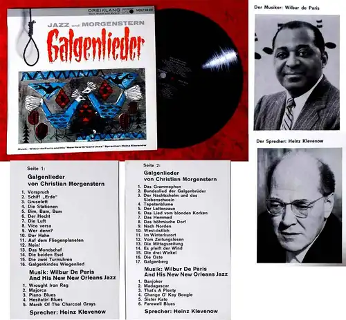 LP Heinz Klevenow: Jazz & Morgenstern Galgenlieder (Metronome MDLP 85 301) D