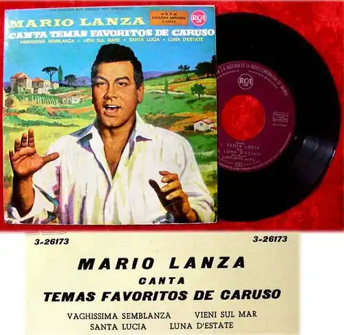 EP Mario Lanza Canta Temas Favoritos de Caruso Spanisch