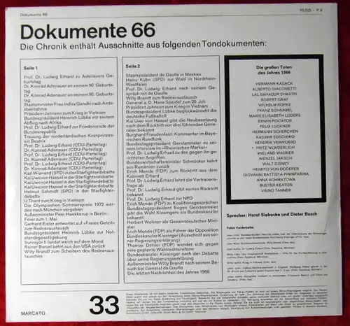 LP Dokumente 66 (Marcato 75 515) Horst Siebecke Dieter Busch