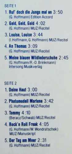 LÜ Günter Hoffmann: Meine Haut (WEA 58 022) D 1978  mit PR Facts
