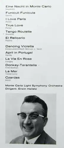 LP Erwin Halletz & Monte Carlo Light Symphony Orchestra: Monte Carlo Rendezvous