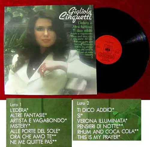 LP Gigliola Cinquetti (CGD 69068) I 1974