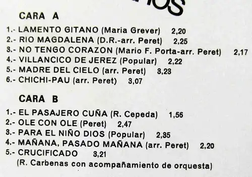 LP Peret Y Sus Gitanos (Discophon SC 2039) Spanien
