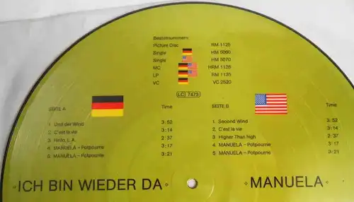 Picture Disc LP Manuela: Ich bin wieder da (AZ LC 7473) D 1984