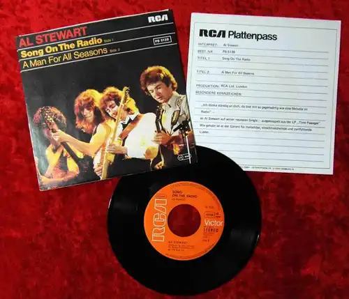 Single Al Stewart: Song On The Radio (RCA PB 5139) D 1978 w/ Plattenpass